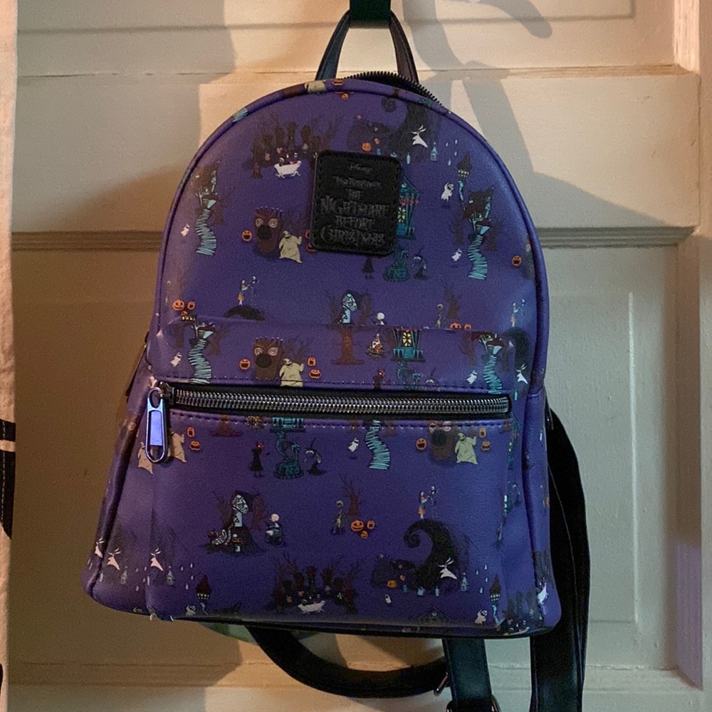 nightmare before christmas purple loungefly backpack like new